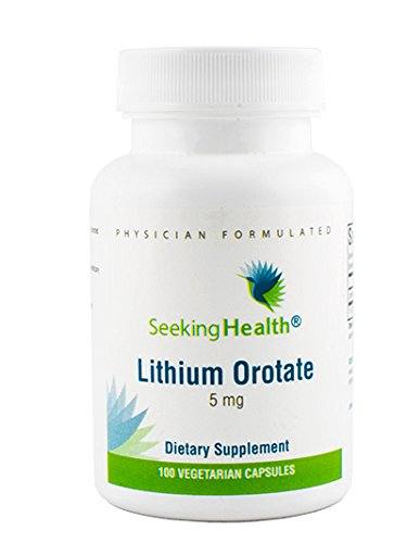 Seeking Health | Lithium Orotate | Lthium Supplement | 5 mg | 100 Vegetarian Capsules | Free Of Common Allergens Supplement Seeking Health 