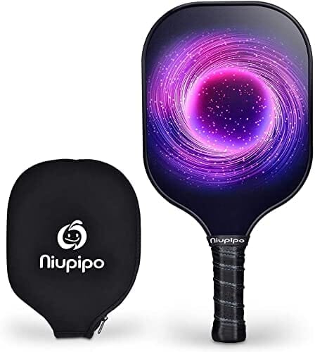 niupipo Pickleball Paddle, USAPA Approved Pickleball Paddle with Fiberglass Surface, Protective Cover, Ultra Cushion, Polypropylene Honeycomb Core, 4.5-Inch Grip, 8.2 Ounces, Purple Sports niupipo 