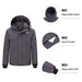 Wantdo Men's Mountain Ski Jacket Waterproof Rain Coat with Hood Wind Resistant Winter Short Parka Anorak Casual Wear(Grey, Large) Ski Wantdo 