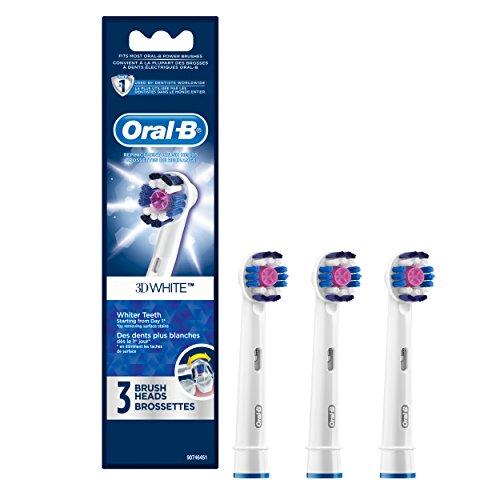 Oral-B 3D White Electric Toothbrush Replacement Brush Heads Refill, 3 Count - Brush Head Color May Vary Brush Head Oral B 