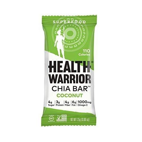 Chia Bars, Coconut, Gluten Free, Vegan, 25g bars, 15 Count Food & Drink Health Warrior 