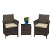 Devoko Patio Porch Furniture Sets 3 Pieces PE Rattan Wicker Chairs with Table Outdoor Garden Furniture Sets (Brown/Beige) Lawn & Patio Devoko 