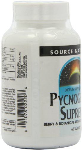 Source Naturals Pycnogenol Supreme 50mg Berry and Botanical Antioxidant Complex for a Broad Range of Free Radical Protection Packed with 500mg Added Vitamin C - 60 Tablets Supplement Source Naturals 