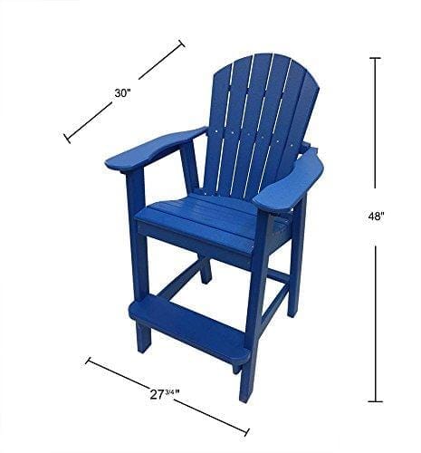 Phat Tommy Recycled Poly Resin Balcony Chair Settee – Durable and Eco-Friendly Adirondack Armchair and Removable Side Table. This Patio Furniture is Great for Your Lawn, Garden, Swimming Pool, Deck. Lawn & Patio Phat Tommy 