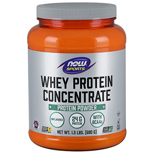 NOW Sports Whey Protein Concentrate Unflavored Powder,1.5-Pound Supplement Now Sports 