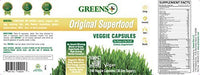Greens+ Original Green Superfood Veggie Capsules | Vegan | Soy, Dairy and Gluten Free | Blend of Green Superfoods and High Energy Herbal Extracts | Dietary Supplement | 240 Veggie Capsules Supplement Greens+ 