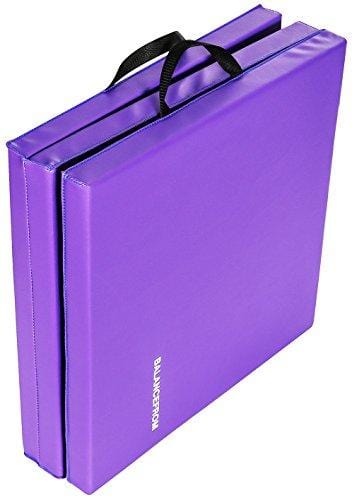 BalanceFrom 2" Thick Tri-Fold Folding Exercise Mat with Carrying Handles for MMA, Gymnastics and Home Gym Protective Flooring (Purple) Sports BalanceFrom 