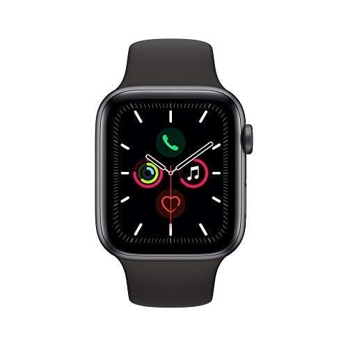 Apple Watch Series 5 (GPS + Cellular, 44mm) - Space Gray Aluminum Case with Black Sport Band Wireless Apple 