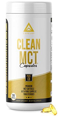 Clean MCT Capsules - Pure C8 MCT Oil Softgels (1000mg Each) Supplement LevelUp 