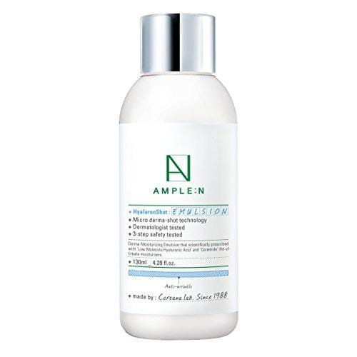 [AMPLE:N] Hyaluron Shot Emulsion 4.39 fl. oz. (130ml) - Long Lasting Hydration Lotion/LOCK moisture for long-lasting glow Skin Care CORÉANA 