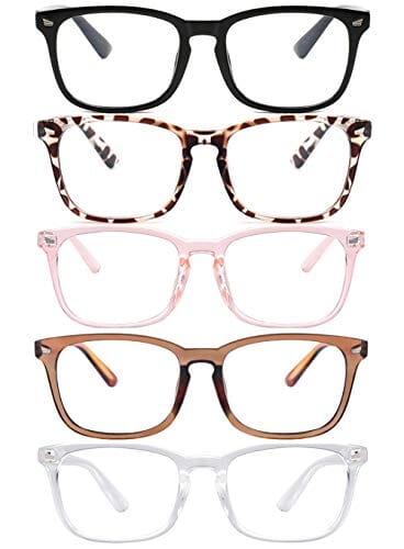 Blue Light Blocking Glasses,Square Nerd Eyeglasses Frame Anti Blue Ray Computer Game Glasses Anti Eyestrain & UV(5Pcs) Personal Computer Clear Ant 