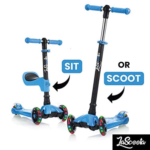Scooter for Kids Scooters 3 Wheeled Scooter 3 Wheel Scooter for Kids Ages 2-12 (Blue - Packaging May Vary) Outdoors Lascoota 