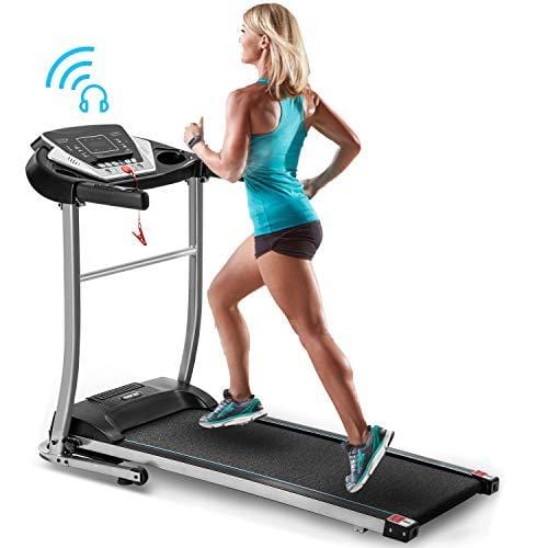 Merax Folding Treadmill Electric Treadmill Motorized Running Machine with Speakers for Home Use,Easy Assembly Running Machine Walking and Jogging Machine,12 Preset Programs Sports Merax 