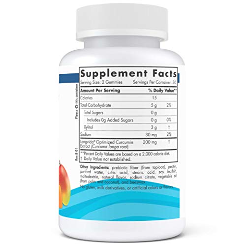 Nordic Naturals Curcumin Gummies - Chewable Gelatin-Free Gummies with 200 mg of Optimized Curcumin Support Healthy Inflammatory Response and Promote Healthy Metabolic Balance, Mango Flavor, 60 Count Supplement Nordic Naturals 