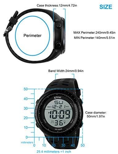 Digital Sports Watch Water Resistant Outdoor Easy Read Military Back Light Black Big Face Men's 1167 Watch SNE 