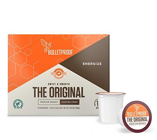 Bulletproof The Original Coffee Pods - Premium Medium Roast Organic Beans, Single-Serve K Cups, Works With Keurig 2.0 (24 Count) Supplement Bulletproof 