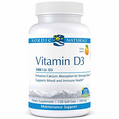 Nordic Naturals Pro Vitamin D3, 1000 IU Vitamin D3 Cholecalciferol, Helps Regulate Calcium Absorption for Stronger Bones and Supports Mood and Immune Health*, 120 Soft Gels Supplement Nordic Naturals 