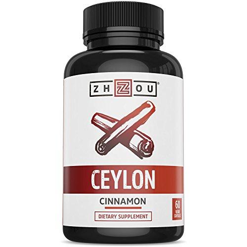 Ceylon Cinnamon Capsules - Designed to Support Blood Sugar, Heart Health and Joint Mobility - ‘ True Cinnamon ’ Native to Sri Lanka - 1200mg per serving Supplement Zhou Nutrition 