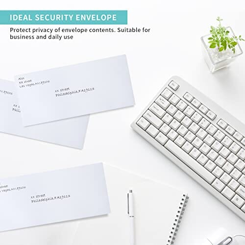 Granhoolm 100 pack #10 Security Envelopes,Envelopes #10,Security Envelopes,Envelopes Letter Size-Business Envelopes for Checks, Invoices,120GSM Thickness Paper(4-1/8" x 9-1/2") Office Product Granhoolm 