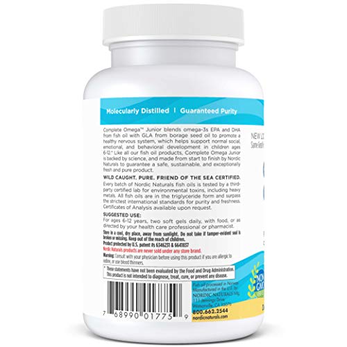 Nordic Naturals - Complete Omega Junior, Promotes Brain, Bone, and Nervous and Immune System Health, 90 Soft Gels Supplement Nordic Naturals 