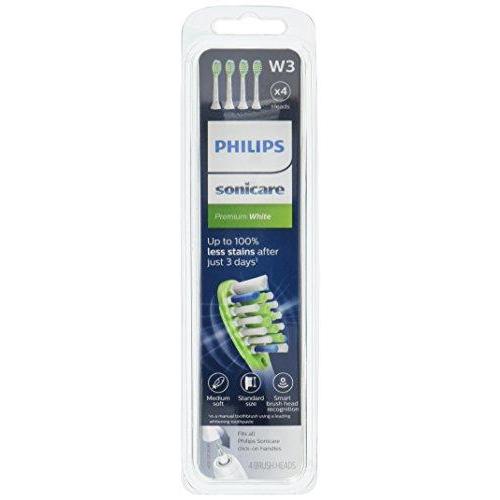 Philips Sonicare Premium White replacement toothbrush heads, HX9064/65, Smart recognition, White 4-pk Brush Head Philips Sonicare 