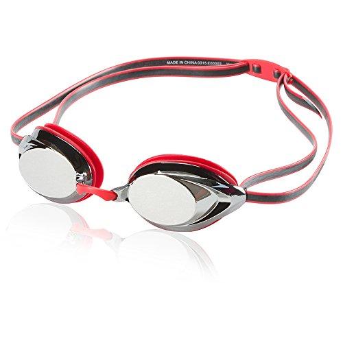 Speedo Vanquisher 2.0 Mirrored Swim Goggle, Red, One Size Swim Goggles Speedo 