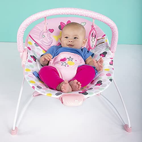 Bright Starts Disney Baby Minnie Mouse Vibrating Bouncer with bar- Spo ShopWell Bright Starts Disney Baby Minnie Mouse Vibrating Bouncer with bar- Spo ShopWell