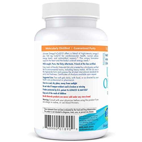 Nordic Naturals - Ultimate Omega +CoQ10, Support for the Heart's Overall Energy Needs, 60 Count Supplement Nordic Naturals 