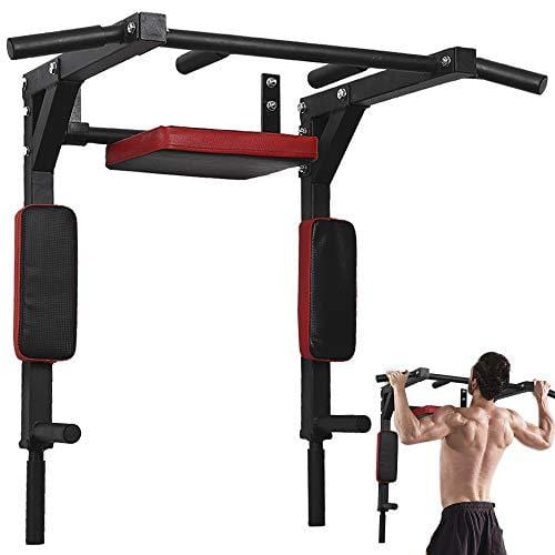 Besthls Wall Mounted Pull Up Bar Multifunctional Chin Up Bar, Dip Stand for Indoor Home Gym Workout, Power Tower Set Support to 440Lbs Sports Besthls 