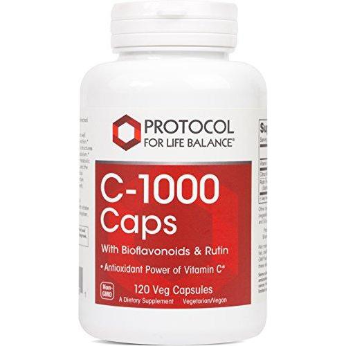 Protocol For Life Balance - C-1000 Caps with Bioflavonoids & Rutin - Antioxidant Power of Vitamin C, Supports Healthy Immune System Function, Provides Cellular Protection - 120 Veg Capsules Supplement Protocol For Life Balance 
