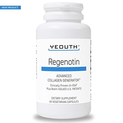 Regenotin with Biotin 5000mcg, ch-OSA Boosting Collagen and Keratin by YEOUTH. Proven to Reduce Wrinkles Vitamin Supplement for Skin, Hair, Nails and Joints. All-Natural, Wrinkle-Reducing - 60 Count Skin Care Yeouth 