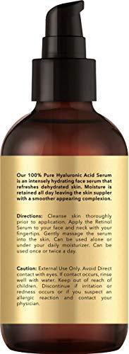 BEST Hyaluronic Acid Serum w/Vitamins A & C – 100% Pure Professional Strength - Anti Aging Face Serum Helps Improves Skin Texture & Balance – Replenish, Moisturize and Nourish Your Skin – 1 FL OZ Skin Care New York Biology 