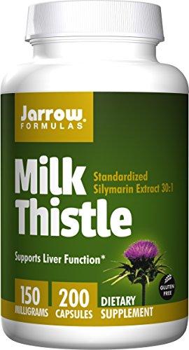 Jarrow Formulas Milk Thistle (Silymarin Marianum), Promotes Liver Health, 150 mg per Capsule, 200 Veggie Capsules Supplement Jarrow Formulas 
