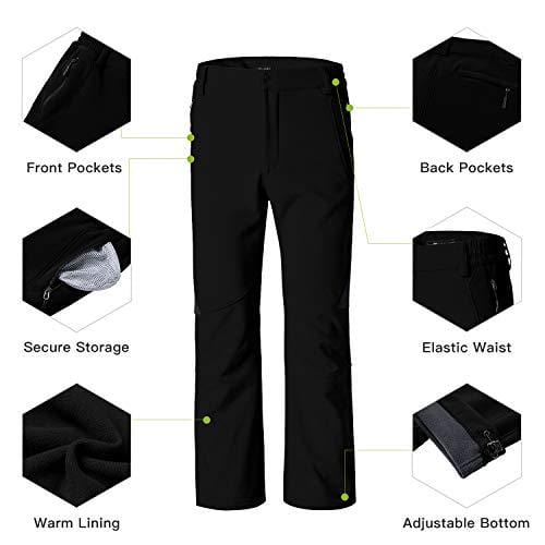 Wantdo Women's Ski Snow Insulated Fleece Softshell Windproof Pants Black US M Ski Wantdo 