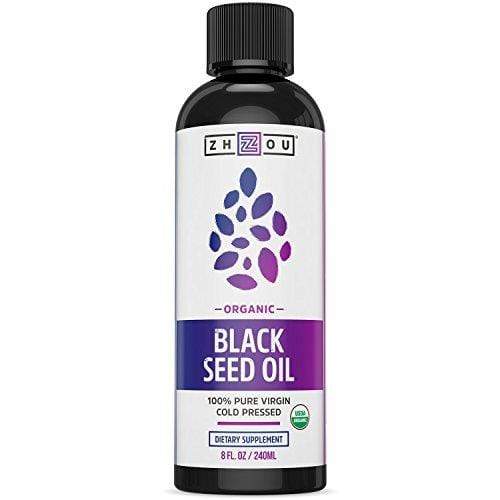 USDA Certified Organic Black Seed Oil - 100% Virgin, Cold Pressed Source of Omega 3 6 9 - Nigella Sativa Black Cumin - Super Antioxidant for Immune Support, Joints, Digestion, Hair & Skin, 8oz Supplement Zhou Nutrition 