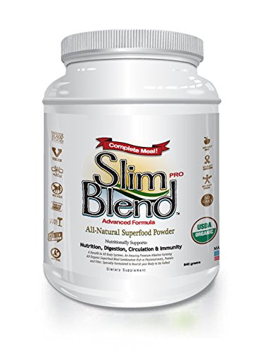 Slim Blend PRO - 840 grams of Vegan Protein Powder, 32+ Organic Superfoods, Plant Based, Non-GMO, Gluten Free, Dairy Free, Cholesterol Free, Soy Free, Whey Free, Nutritional Shake Supplement The Delgado Protocol for Health 
