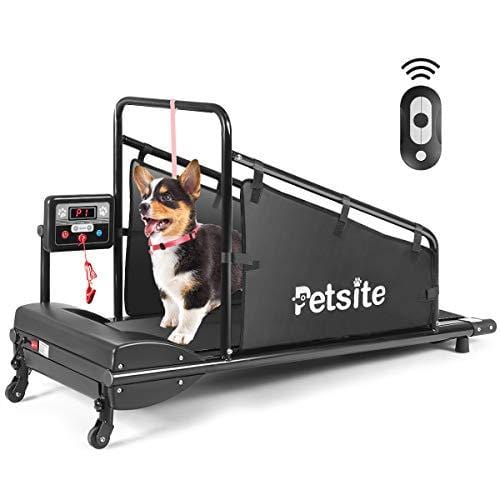 Goplus Dog Treadmill, Pet Running Machine for Small/Medium-Sized Dogs Indoor Exercise, Pet Fitness Equipment with Remote Control and 1.4'' Display Screen (Black) Pet Products Goplus 