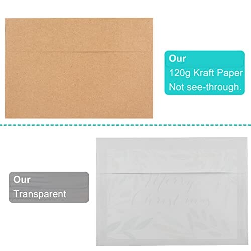 65 Packs A4 Invitation Envelopes, Brown Kraft Envelopes, 4x6 Photo Env —  ShopWell