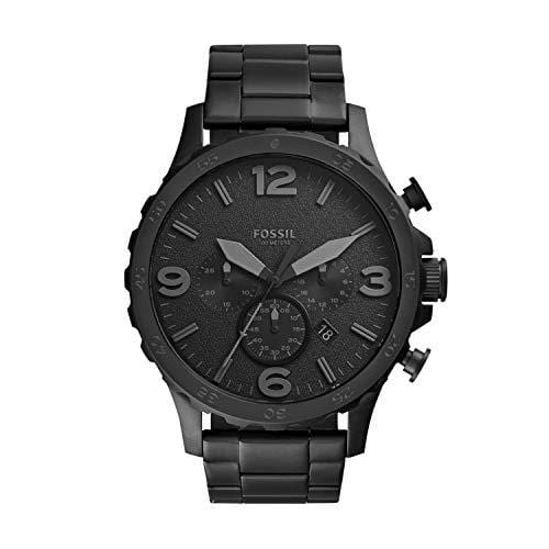 Fossil Men's Nate Quartz Stainless Steel Chronograph Watch, Color: Black (Model: JR1401) Watch Fossil 