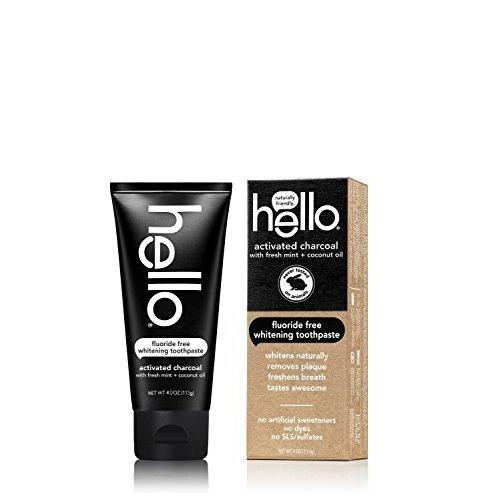Hello Oral Care Activated Charcoal Fluoride Free Whitening Toothpaste, 4 Ounce Toothpaste Hello Oral Care 