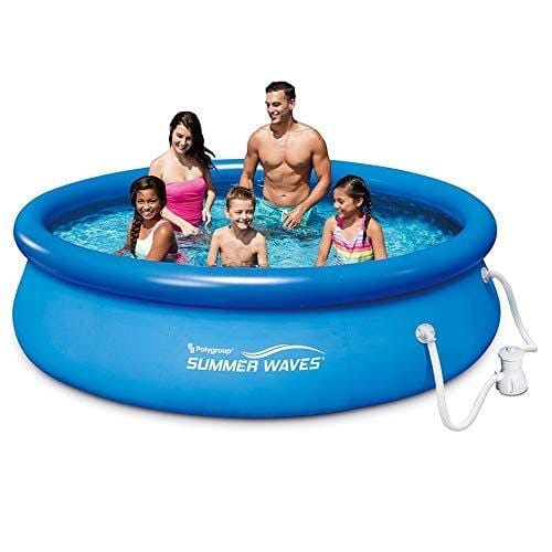Summer Waves 10ft x 30in Quick Set Inflatable Above Ground Pool with Filter Pump Lawn & Patio Summer Waves 