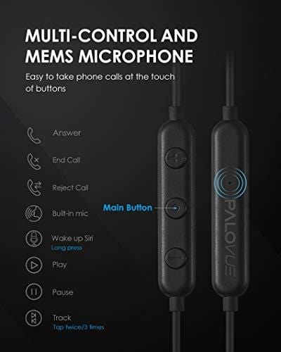 PALOVUE Lightning Headphones Earphones Earbuds Compatible iPhone 11 Pro Max iPhone X XS Max XR iPhone 8 Plus iPhone 7 Plus MFi Certified with Microphone Controller SweetFlow (Black) Electronics PALOVUE 