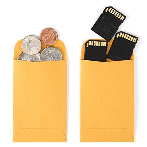 ValBox No.1 Coin Envelopes 2.25x 3.5 Small Parts Envelope with Gummed Flap for Home, Garden or Office Use, Brown Kraft Seed Envelopes 1000 per Box Office Product ValBox 