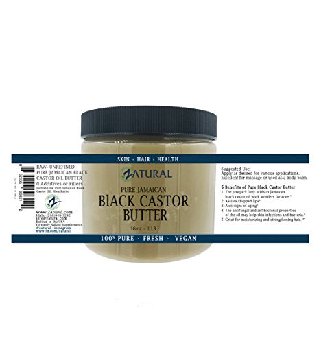 Black Castor Oil Body Butter_Skin_Hair_Health (16 Ounce) Supplement Zatural 