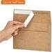 AZAZA 100 Pack A7 Brown Kraft Paper Invitation 5 x 7 Envelopes - Quick Self Seal For 5x7 Cards| Perfect for Weddings, Invitations, Baby Shower| Stationery For General, Office | 5.25 x 7.25 Inches Office Product AZAZA 