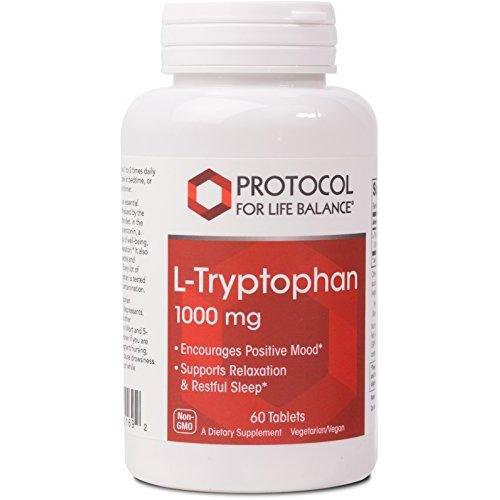 Protocol For Life Balance - L-Tryptophan 1,000 mg - Supports Relaxation, Encourages Positive Mood, and Promotes Restful Sleep While Providing Essential Nutrients - 60 Tablets Supplement Protocol For Life Balance 