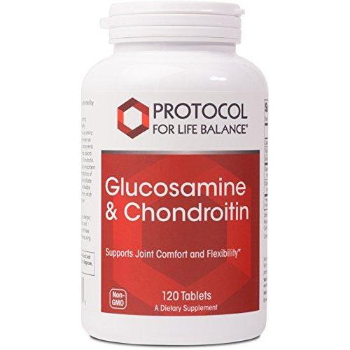 Protocol For Life Balance - Glucosamine & Chondroitin - Extra Strength Formula to Support Healthy Joint Function and Promotes Stronger Bones & Cartilage - 120 Tablets Supplement Protocol For Life Balance 