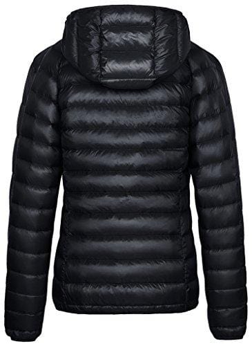 Wantdo Women's Lightweight Packable Down Jacket(Black, Large) Ski Wantdo 