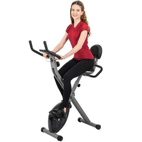 AuWit Magenetic Exercise Bike w/Multi Level Tension Control Adjustable Resistance LCD Screen Easy Storage Fitness Machine (Black) Sports AuWit 