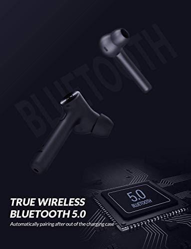 Bluetooth 5.0 Wireless Earbuds, Bluedio Hi(Hurricane) TWS Wireless Earbud Headphones in-Ear Earphones with Charging Case, Mini Car Headset Built-in Mic for Cell Phone/Running/Android, 5Hrs Playtime Electronics Bluedio 